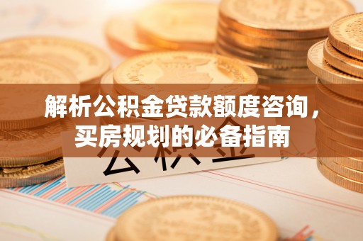 冷水滩解析公积金贷款额度咨询，买房规划的必备指南