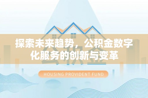冷水滩探索未来趋势，公积金数字化服务的创新与变革