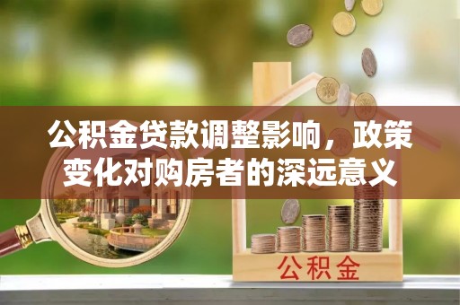 冷水滩公积金贷款调整影响，政策变化对购房者的深远意义