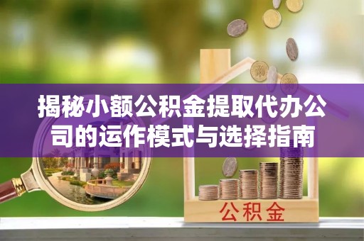冷水滩揭秘小额公积金提取代办公司的运作模式与选择指南