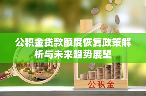 冷水滩公积金贷款额度恢复政策解析与未来趋势展望