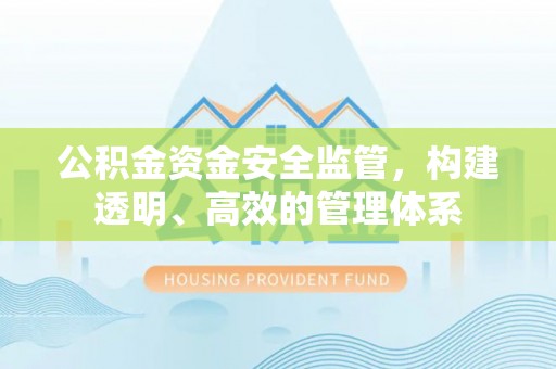 冷水滩公积金资金安全监管，构建透明、高效的管理体系