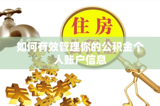 冷水滩如何有效管理你的公积金个人账户信息