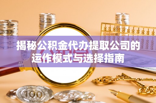冷水滩揭秘公积金代办提取公司的运作模式与选择指南