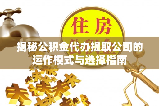 冷水滩揭秘公积金代办提取公司的运作模式与选择指南